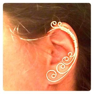 Sterling Silver (Hand Twisted) Full Size Ear Cuff
